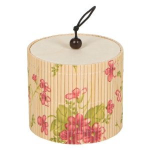 Organizator bijuterii, bambus, EBA, model floral, dimensiuni 8 x 7 cm