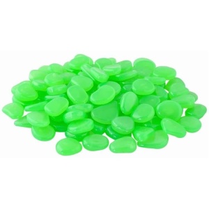 Set 100 pietre decorative fosforescente EBA, dimensiune 2-3 cm, Albastru