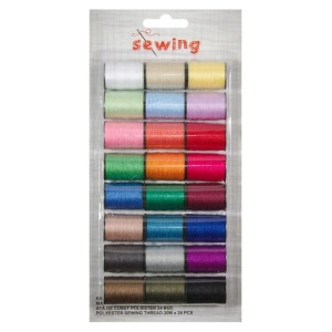 Set 24 papiote de ata pentru cusut, multicolor, poliester, EBA