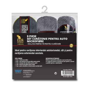Set auto EBA, pentru curatenie, microfibra, 9 piese