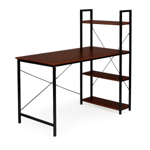 Birou Multifunctional EBA, Etajera Reversibila, Cadru Metalic Negru, Blat Lemn Stejar, dimensiuni 120 x 64 x 120 cm