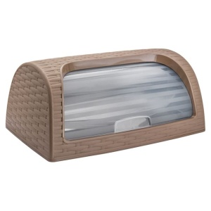 Cutie pentru paine cu usa glisanta, Plastic, 42 x 26 x 19cm, Maro, EBA