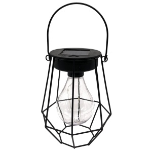 Lampa solara suspendabila EBA, Tip felinar cu bec, pentru gradina sau terasa, microLED, inaltime 16.8 cm
