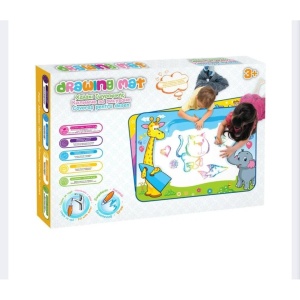 OEM Covoras educativ de pictat cu markere de apa EBA, lavabil, dimensiuni 65 x 45 cm, accesorii incluse