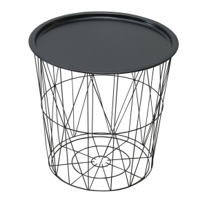 OEM Masuta de cafea, rotunda EBA, metal, dimensiuni 45 x 45 cm, Negru