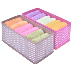 Set 2 cutii depozitare pentru sertar EBA Model cu buline, dimensiuni 28 x 14 x 13.5 cm