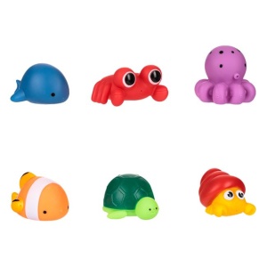 Set 6 Jucarii Colorate pentru Baie EBA, Animale marine