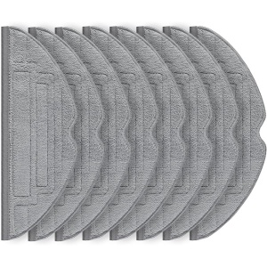 Set 8 x Lavete full mop EBA, Premium, compatibile cu Xiaomi RoboRock S7, S7 PLUS, S7 MAX, S7 MAXV, S70, S75, S7 Ultra, Gri