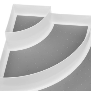 Suport pentru Condimente cu 3 Nivele EBA, Plastic, 30 x 30 x 8.5 cm, Alb + Gri