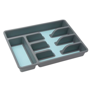 Suport pentru Tacamuri cu 5 Locuri EBA, Antiderapant, Gri, Plastic, 36 x 26, 5 x 4, 5cm
