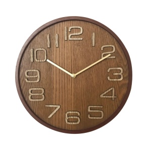 Ceas perete EBA, analog, rotund, lemn, diametru 31.5 cm