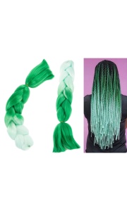 Extensie pentru impletituri EBA, verde ombre, par sintetic, lungime 60 cm