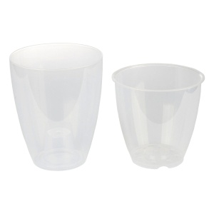 Ghiveci pentru orhidee transparent, cu sistem de autoudare inteligenta EBA, cu volumul de 1, 6 L
