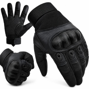 Manusi tactice moto si ATV eBA, marimea L, protectii fibra carbon, touchscreen, antiderapante, pentru motocicleta, bicicleta, enduro, airsoft si outdoor, negre