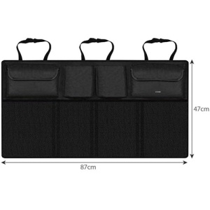 Organizator Portbagaj Auto EBA, geanta multifunctionala, pliabil, 8 buzunare, material Oxford, impermeabil, 87 x 47 cm, Negru