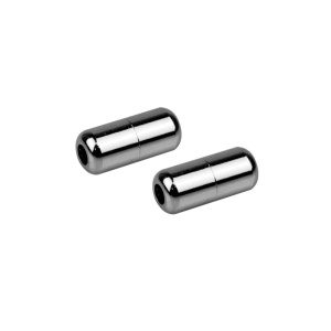Set 2 Sireturi Elastice cu sistem NO TOUCH cu Capsula Metalica EBA, Rotunde, Negru