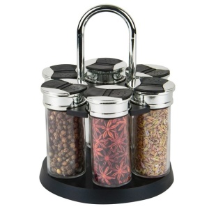 Set recipiente pentru condimente din sticla EBA, Transparente, 6 bucati