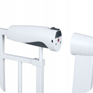 Bariera siguranta copii si animale EBA, Reglabila 77-108, 5 cm, Montaj fara gaurire, Bidirectionala, Blocare la 90 grade, Alb