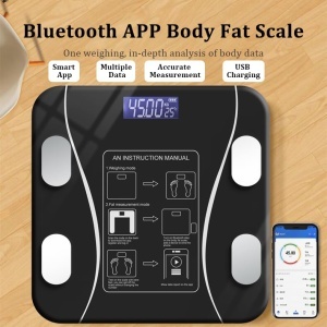 Cantar Inteligent Diagnostic Corporal EBA, Sticla Securizata 3 mm, Interval 0.3-180 kg, Conexiune Bluetooth la App Fitness, LCD