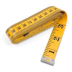 Centimetru de croitorie 2 fete EBA, 3 metri, panglica, Galben