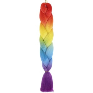 Extensie pentru impletituri EBA, Multicolor ombre, par sintetic, lungime 60 cm