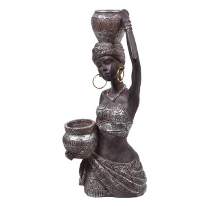 Figurina Decorativa din Ceraminca Etnic African, EBA, dimensiuni 14 x 8 x 31.5 cm