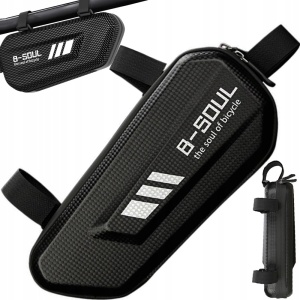 Geanta Bicicleta Impermeabila EBA Pentru Cadru Bicicleta, Antisoc, Negru