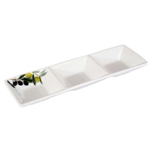Platou servire 3 compartimente din portelan, Olive Design EBA, 200 ml