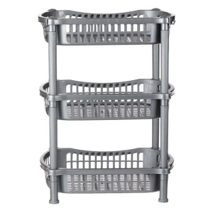 Raft Ideal pentru depozitare, cu 3 Locuri EBA, Plastic, dimensiuni 41 x 31 x 54 cm, Gri