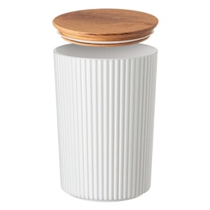 Recipient depozitare alimente cu capac de lemn si inchidere etansa 900ml, EBA