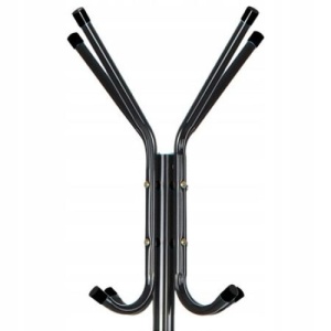 Cuier Tip Pom EBA cu 12 Agatatoare pentru Haine si Imbracaminte, Inaltime 170 cm, Tampoane Antialunecare de Cauciuc, Negru