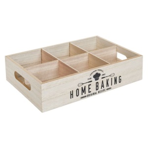 Cutie Organizatoare de Bucatarie cu 6 Compartimente "HOME BAKING" EBA, 26.5 x 18.5 x 6.5 cm