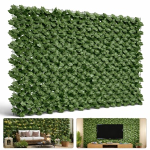 Gard viu artificial EBA, 1.5m x 3m, verde, rezistent UV, montaj rapid