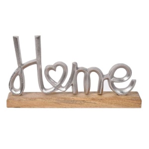 Obiect Decorativ - Home EBA, cu baza de lemn, dimensiuni 31.5 x 5 x 17 cm