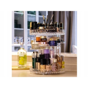 Organizator pentru Produse Cosmetice EBA, Machiaj, Rotativ 360 de Grade, Transparent