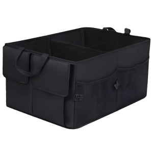 Organizator Portbagaj Auto EBA, 3 Compartimente Depozitare, Pliabil, Poliester, Manere Transport, 52 x 37 x 25.5 cm, Negru