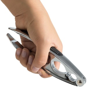Spargator metalic de nuci EBA, manere antiderapante, dimensiuni 15, 5 x 4.5 cm, Grafit