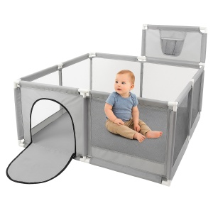 Tarc multifunctional copii EBA, Piscina cu bile, Teren baschet, Cadru stabil, Usor de curatat, dimensiuni 126 x 126 cm