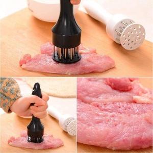 Aparat pentru fragezit carnea, EBA, tije ascutite din inox, 18 cm, Negru