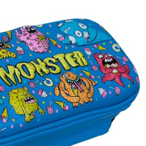 Penar dublu 3D Monster EBA, dimensiuni 21 x 11 x 6.5 cm, Albastru