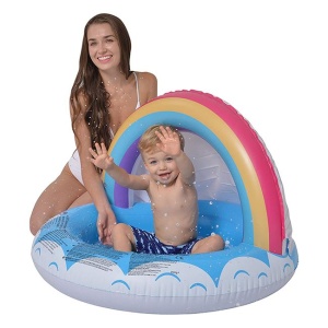 Piscina Copii cu paravan impotriva soarelui EBA, Curcubeu 95 x 66cm