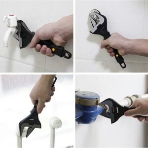 Cheie tubulara reglabila EBA, tip suedeza, otel carbon, reglare 0 - 35 mm, maner termoplastic, 21 x 7 x 1.8 cm, Negru