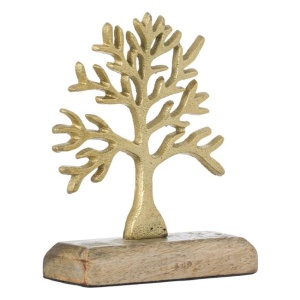 Decoratiune Metalica Pomul Vietii, Auriu, EBA, 15 cm