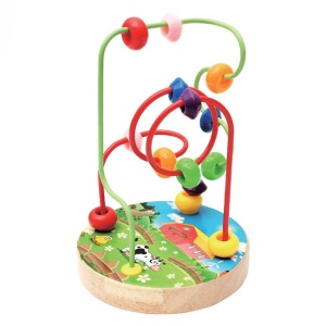 Jucarie Educativa cu Baza de Lemn si Bile EBA, dimensiuni 10.5 x 16 cm