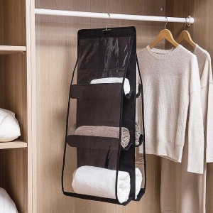 Organizator Genti 6 Compartimente Suspendabil EBA, Negru