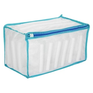 Sac pentru spalare si uscare incaltaminte EBA, cu pad-uri din spuma pentru protectie, prevazut cu agatatoare, 27 x 23 cm, Alb