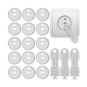 Set 15 capace de siguranta pentru prize cu cheita EBA, protectie copii