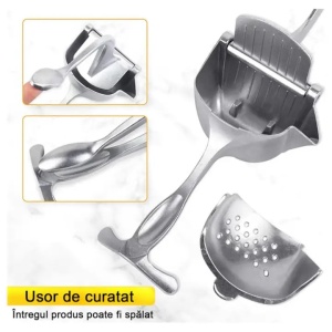 Storcator manual fructe EBA, design ergonomic, otel inoxidabil usor de curatat si utilizat, durabil, argintiu