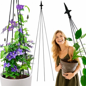 Suport Metalic Profesional pentru Plante si Flori Cataratoare, 150 cm, Otel Rezistent, Negru, Spalier Decorativ pentru Gradina, Trandafiri, Clematite, Iedera si Legume Cataratoare