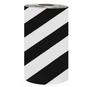 Banda avertizare marcaj podea EBA, Stripe Z alb-negru, dimensiuni 5 x 500 cm